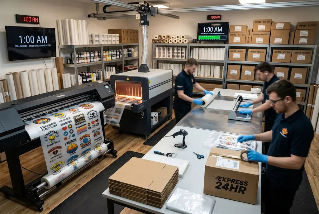How to Ship 500 DTF Transfers in 24 Hours: Turnaround Time Optimization for Bulk DTF Gang Sheets