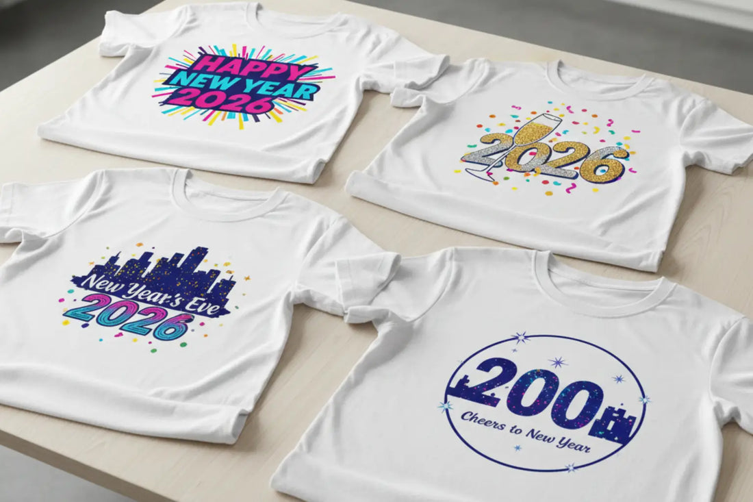 4 Best-Selling New Year DTF Transfers Design Ideas for Plain White Tees