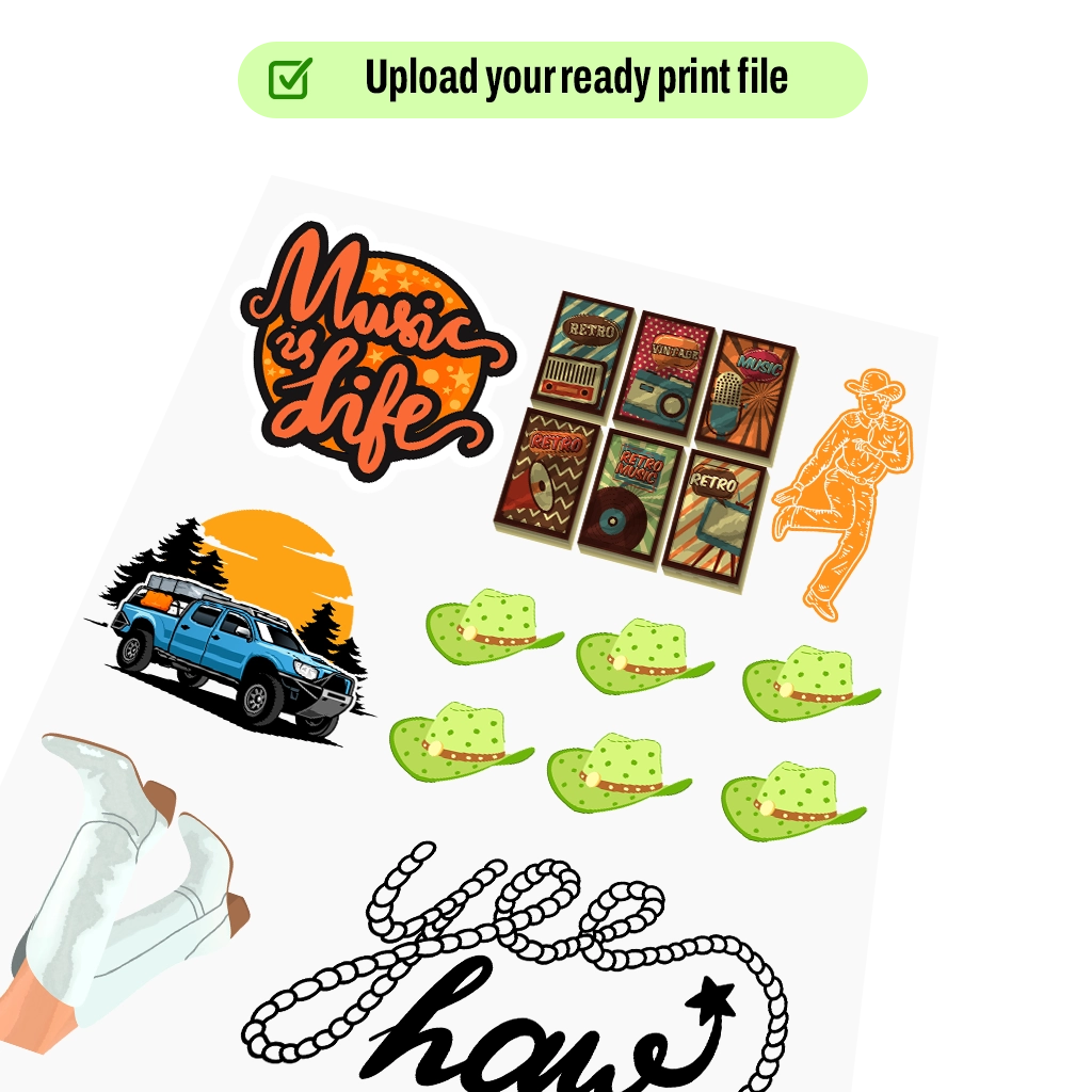 Custom Sublimation Gang Sheet 30" Wide | Upload Your Design | Full Color Transfer
